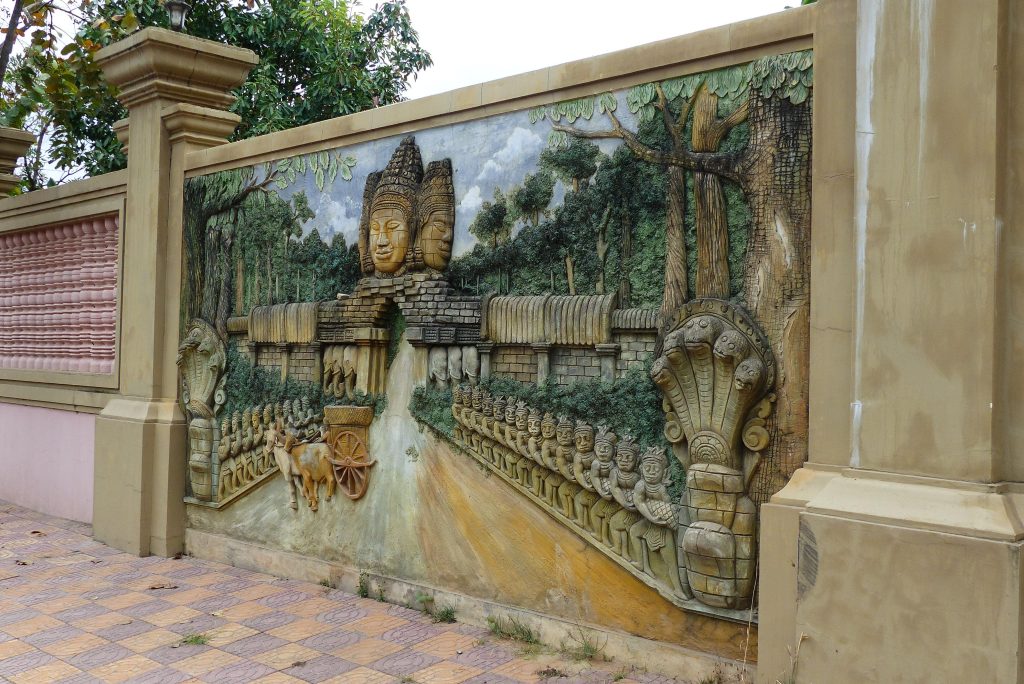 Fresque Kampot Dans la ville de Kampot, on retrouve quelques fresques asiatiques comme celle-ci